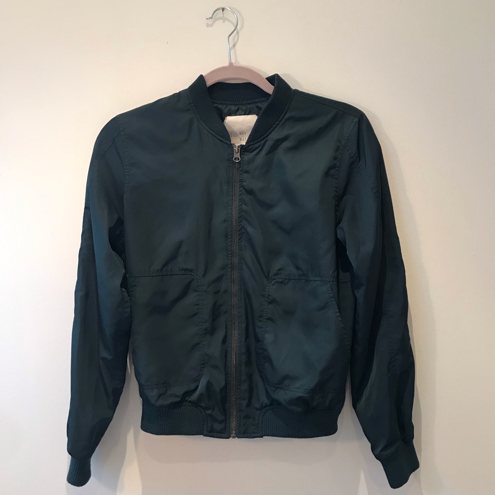 Olive green bomber jacket